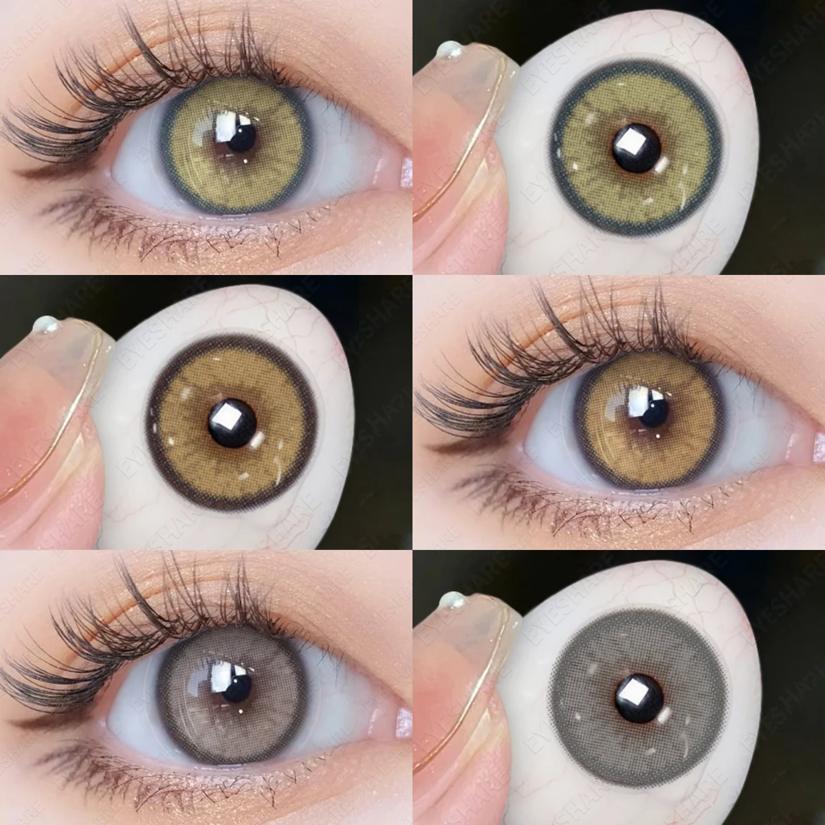 EYESHARE 1 Paar NEUE farbige Kontaktlinsen, grüne Augenlinsen, natürliche braune Linse, schnelle Lieferung, grüne Augenlinse, jährliche Kontaktlinse Image