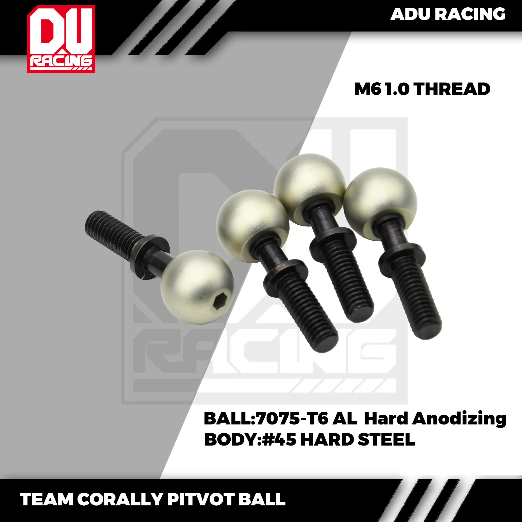 ADU RACING Leichter Drehkugel aus Stahl + Aluminium 7075 für Team Corally C-00180-1115 C-00180-123 Image