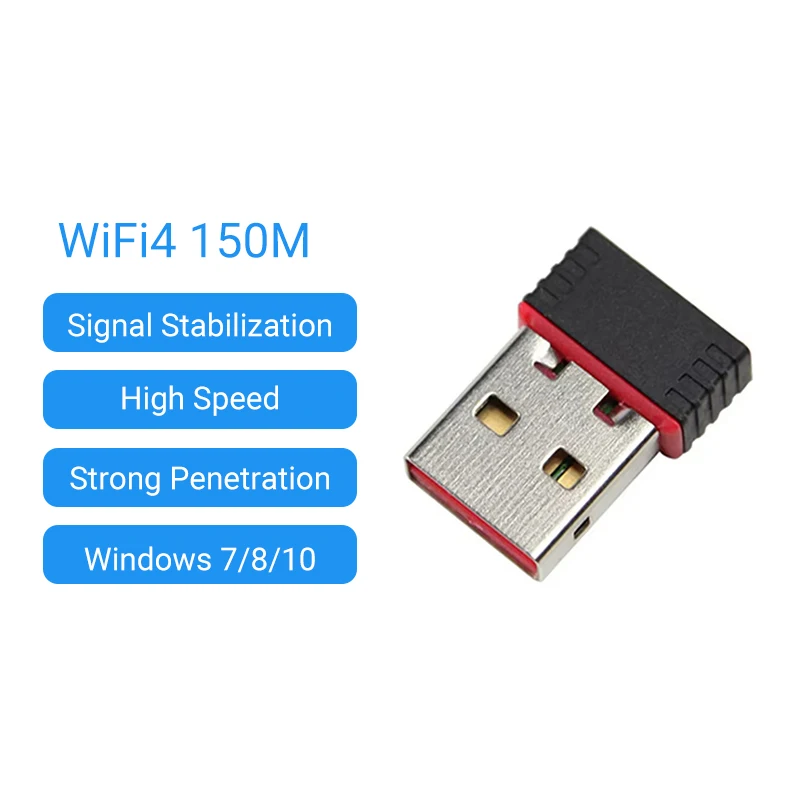 150 Mbit/s USB-WLAN-Adapter für Raspberry Pi, kabelloser Netzwerkkarten-Adapter, WLAN-Dongle für Desktop-Laptop, PC, Windows Image
