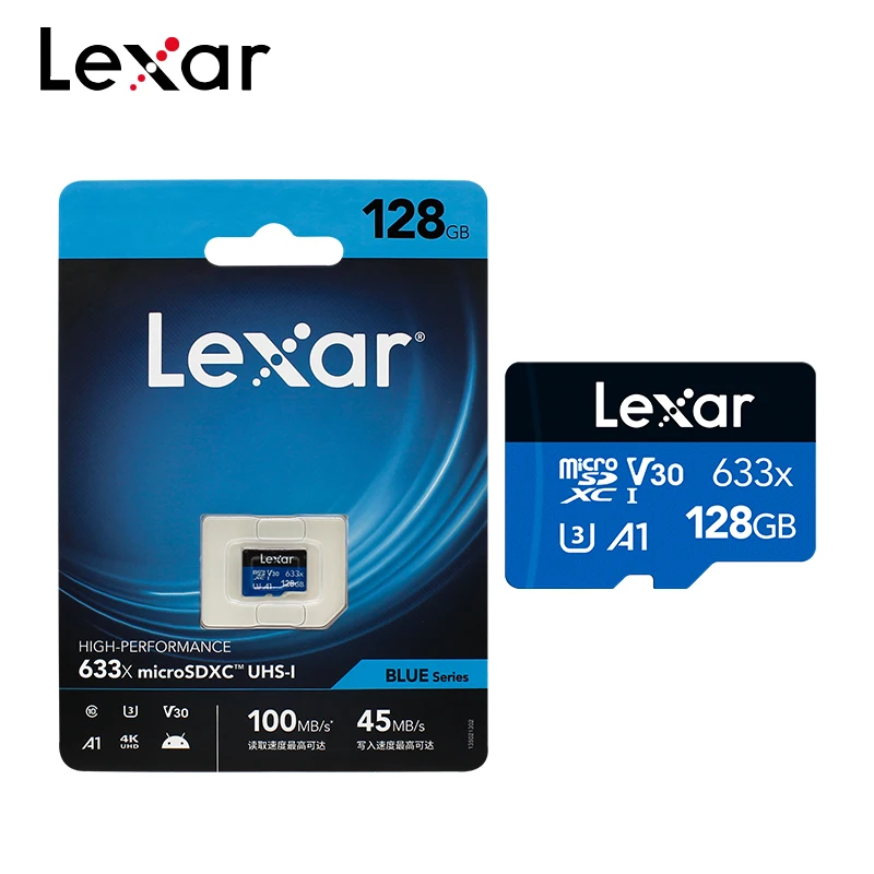 Original Lexar 633x Micro SD-Karte 512 GB 256 GB 128 GB 64 GB 32 GB A2 Speicherkarte mit Lesegeschwindigkeit bis zu 100 MB/s A1 MicroSDHC MicroSDXC TF-Karte Image