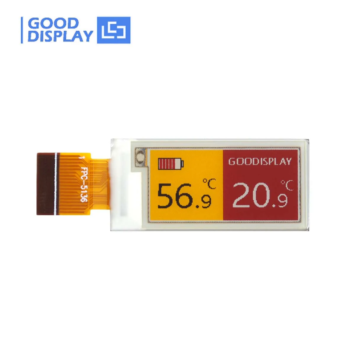 0,97 Zoll Mini Farb-E-Ink-Display Gelb & Rot E-Paper-Bildschirm GDEM0097F51 Energieeffizienter Bildschirm mit Hohem Kontrast Image