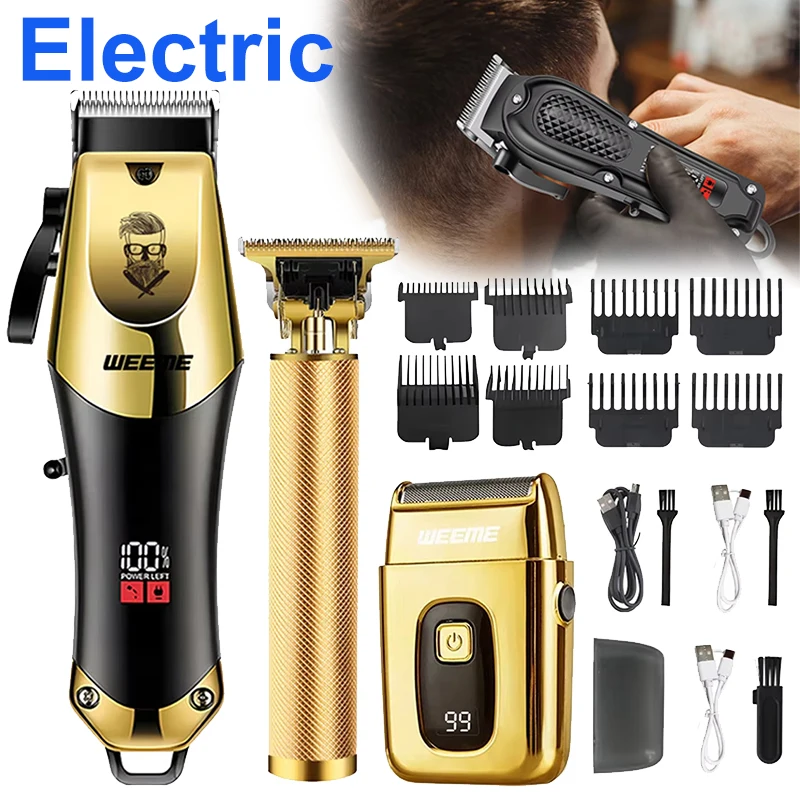 Vintage Haarschneider Kabellos Elektrischer Haarschneider Wiederaufladbarer Haarschneidemaschine Mit Nasenhaartrimmer-Set Geschenk für den Freund Image