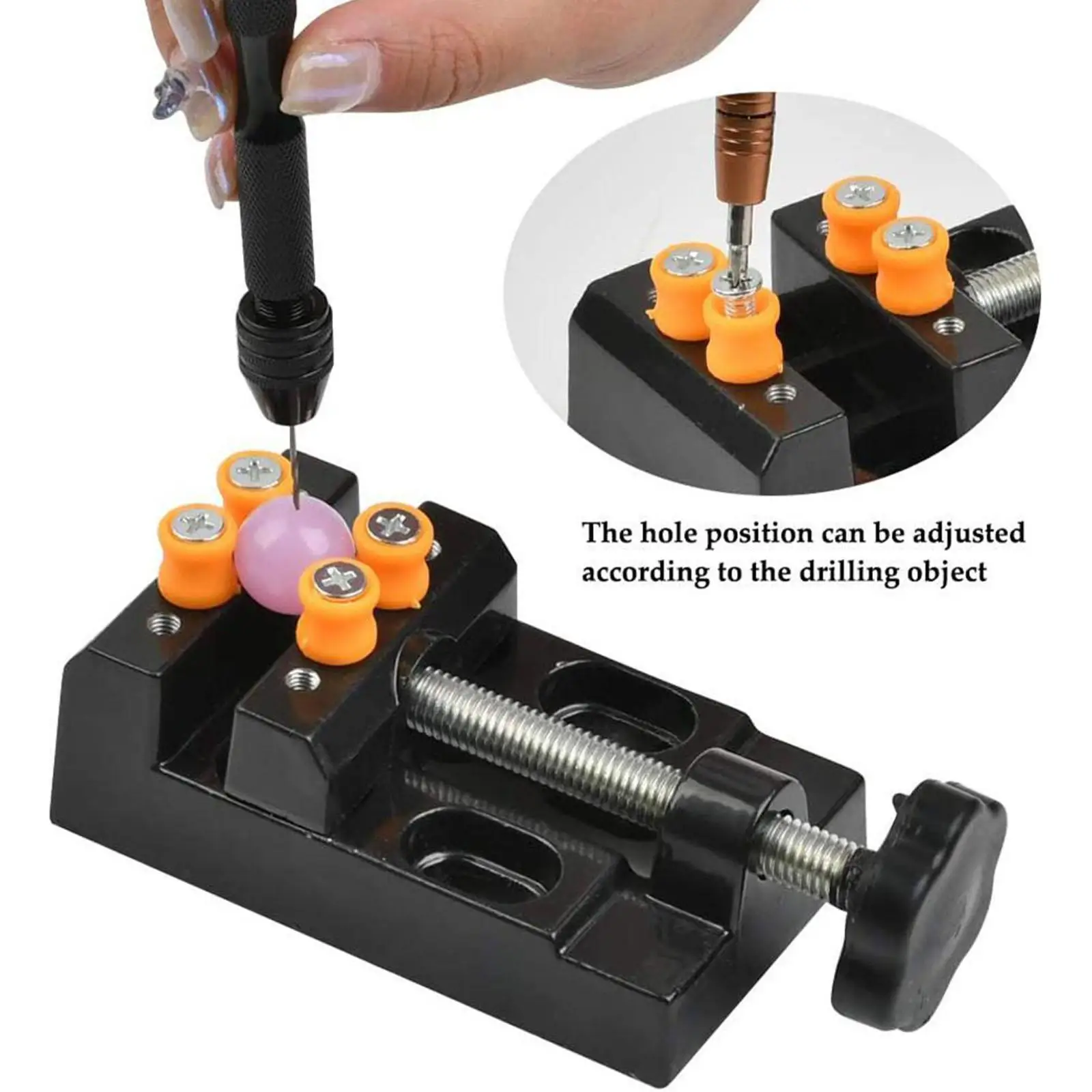 Mini Bank klemme Flach tisch Schraubstock verstellbarer Bohrer Schraubstock für DIY Schmuck Walnuss Kern bohrung Schnitzuhr Reparatur werkzeug Image