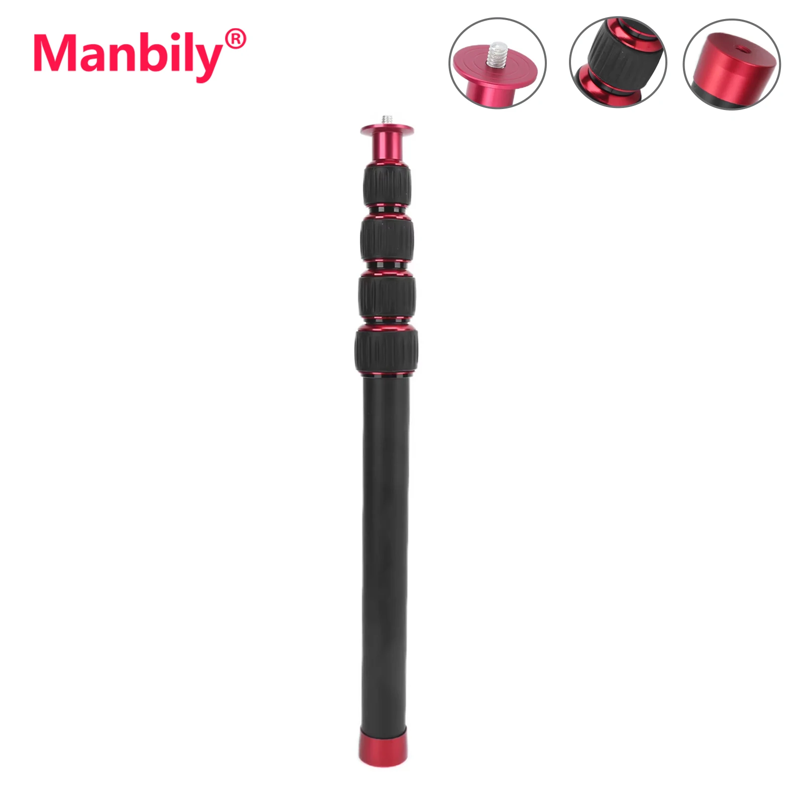 Manbily 108 cm einziehbare Verlängerungsstange, Einbeinstativstange für 360 GoPro Max Objektiv, DSLR- und SLR-Smartphone, Kamerazubehör Image