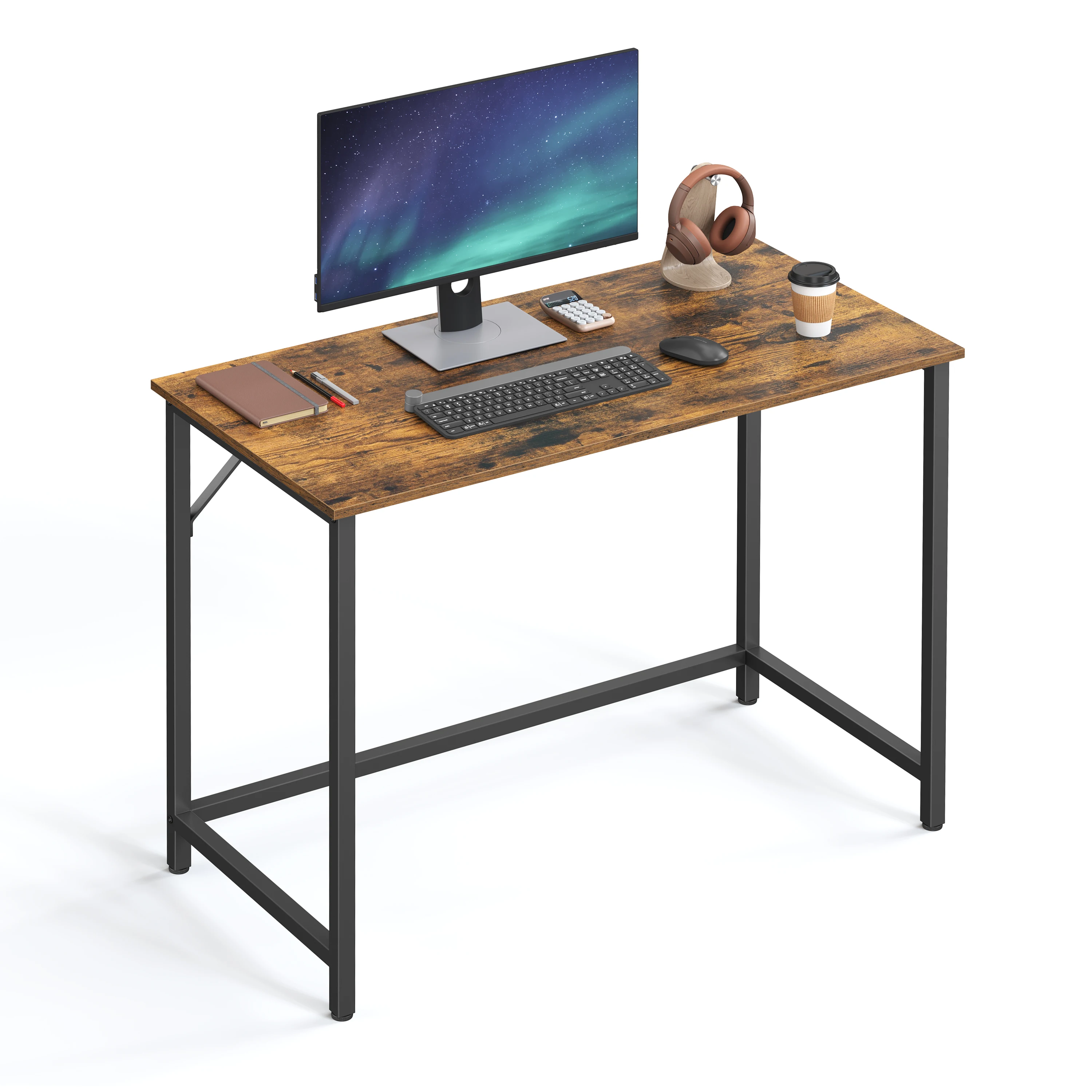 VASAGLE Schreibtisch, Computertisch, Bürotisch, für Arbeitszimmer, Schlafzimmer, 50 x 100 x 75 cm, Industrie-Design
