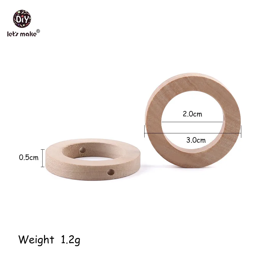 Lassen Sie uns Baby Beißring 20pc 30mm Holz rring bpa kostenlos Holz Beißring Baby produkte DIY Handwerk Zubehör Beiß spielzeug Geschenke machen Image