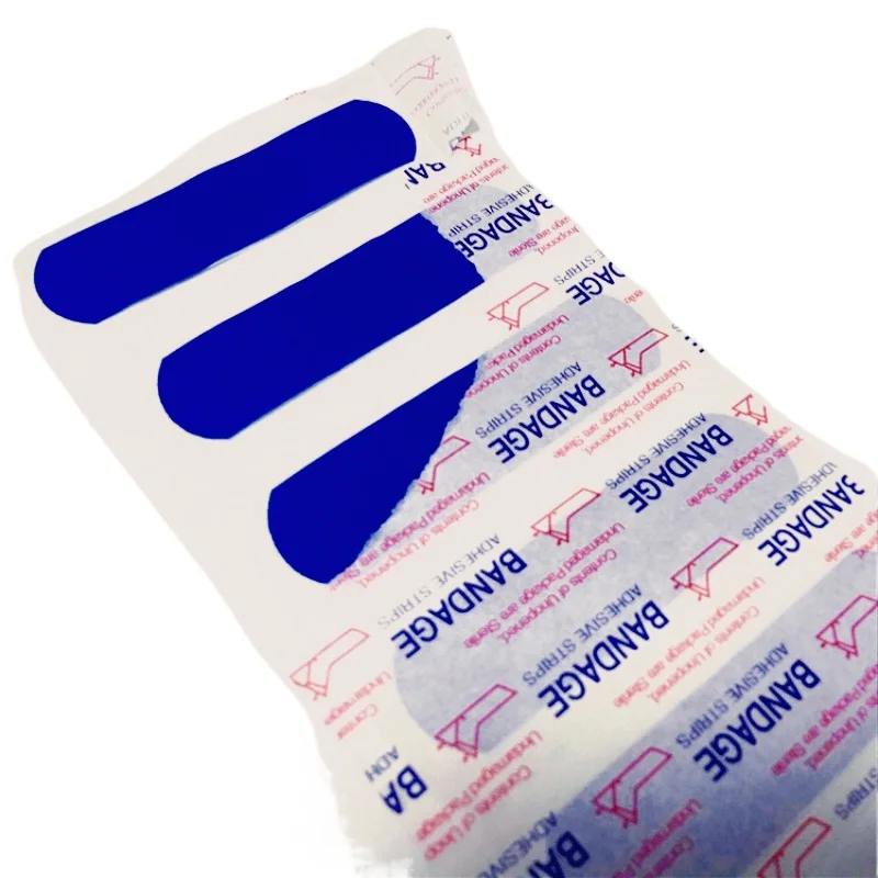 100 Stück/Set Metalldetektorbares Pflaster, blaue Pflaster für Koch, Chef, Erste-Hilfe-Wundverband, Pflaster, selbstklebende Bandagen, einfach zu finden Image