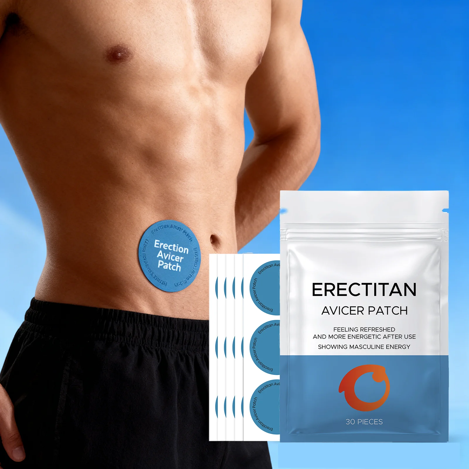 Men's Health Patch Male Enhancement Support Patches Natürliches Kräuterergänzungsmittel für Energie, Vitalität und Leistung, tägliches Pflegepflaster Image