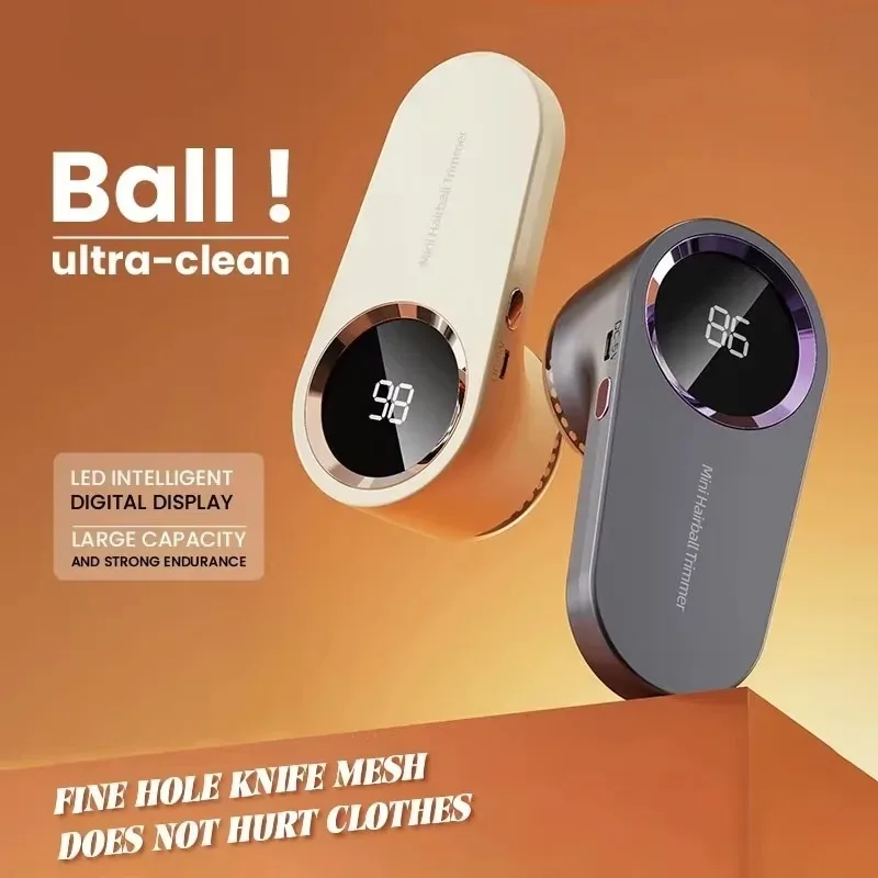 Tragbarer elektrischer Fusselentferner mit LED-Anzeige, wiederaufladbarer USB-Pullover-Rasierer für Haushaltskleidung, Haarball-Trimmer Image