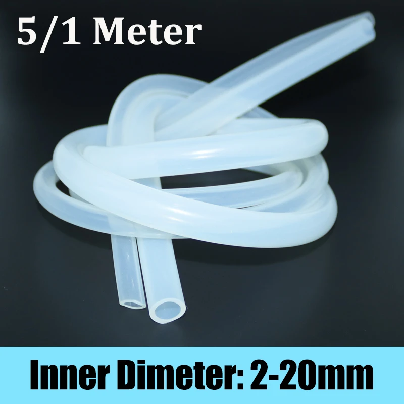 Länge: 1/5 Meter, Silikonschlauch, transparent, Lebensmittelqualität, geschmacksneutral, hochtemperaturbeständig, Wasserspender, Peristaltikpumpe Image