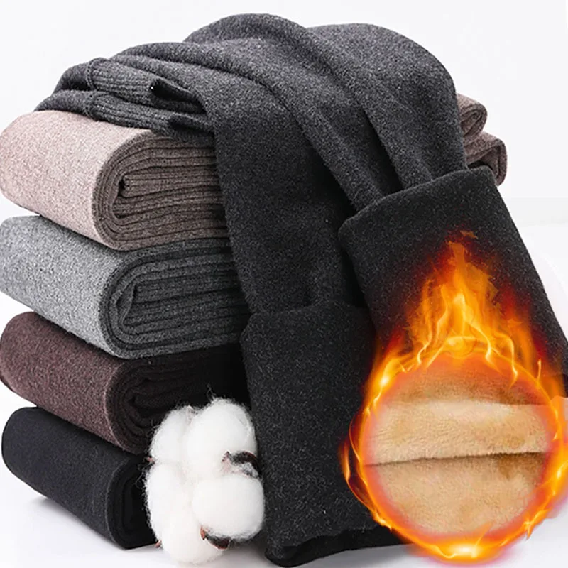 Bunte Fleece-gefütterte Strumpfhosen für Damen, Winter-Thermo-Strumpfhose, Polar Skin, schwarze Effektstrümpfe, Beinwärmer, dicke, blickdichte Leggings Image