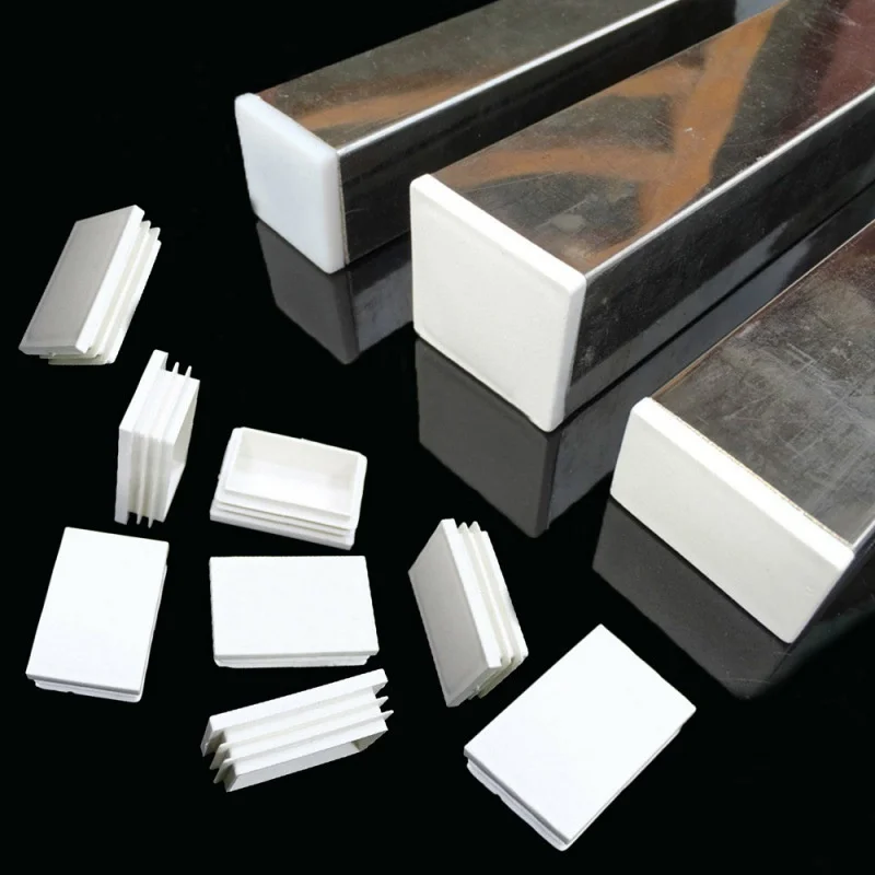 10 Stück weiße rechteckige Kunststoff-Rohrstopfen, Blindstopfen, Endkappe, 30 x 30 mm, Vierkantrohrstopfen, rutschfeste Tisch- und Stuhlfußabdeckung, Heimdekoration Image