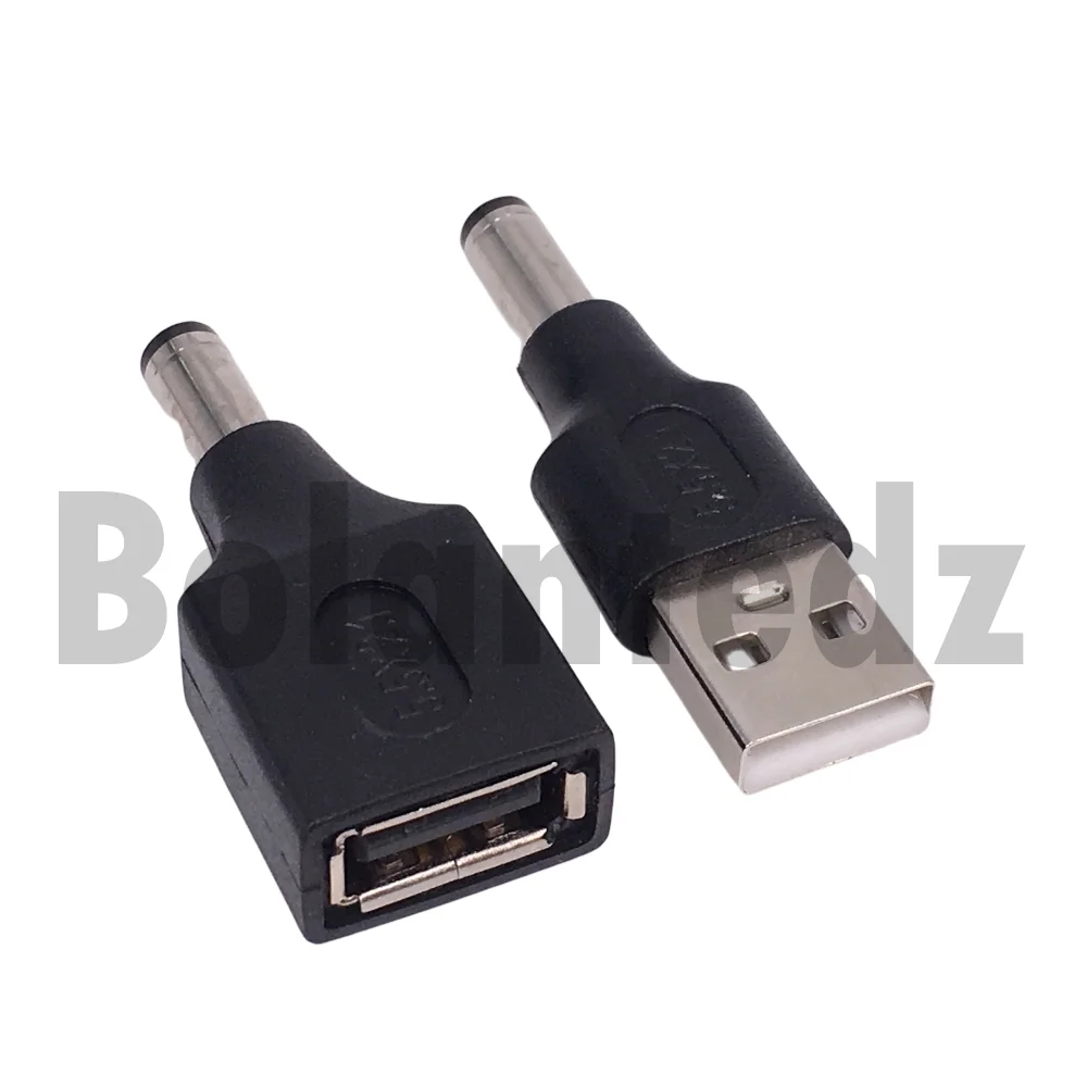 BolantedzUSB A auf 5,5 x 2,1 mm DC-Klinkenadapter-Anschluss für Router, Mini-Lüfter, Lautsprecher, DC 5,5 x 2,1 mm Stecker auf USB-Netzstecker-Konverter Image