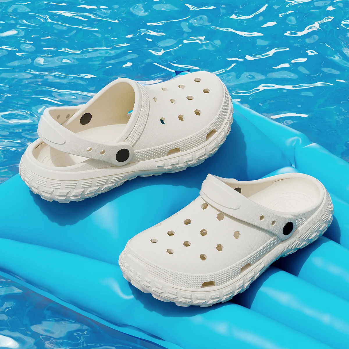 Damen- und Herren-Lochschuhe, Sommer, rutschfeste Outdoor-Sandalen, geschlossener Zehenbereich, Scheißgefühl, Strandpantoffeln, dicker Boden, weicher Boden Image