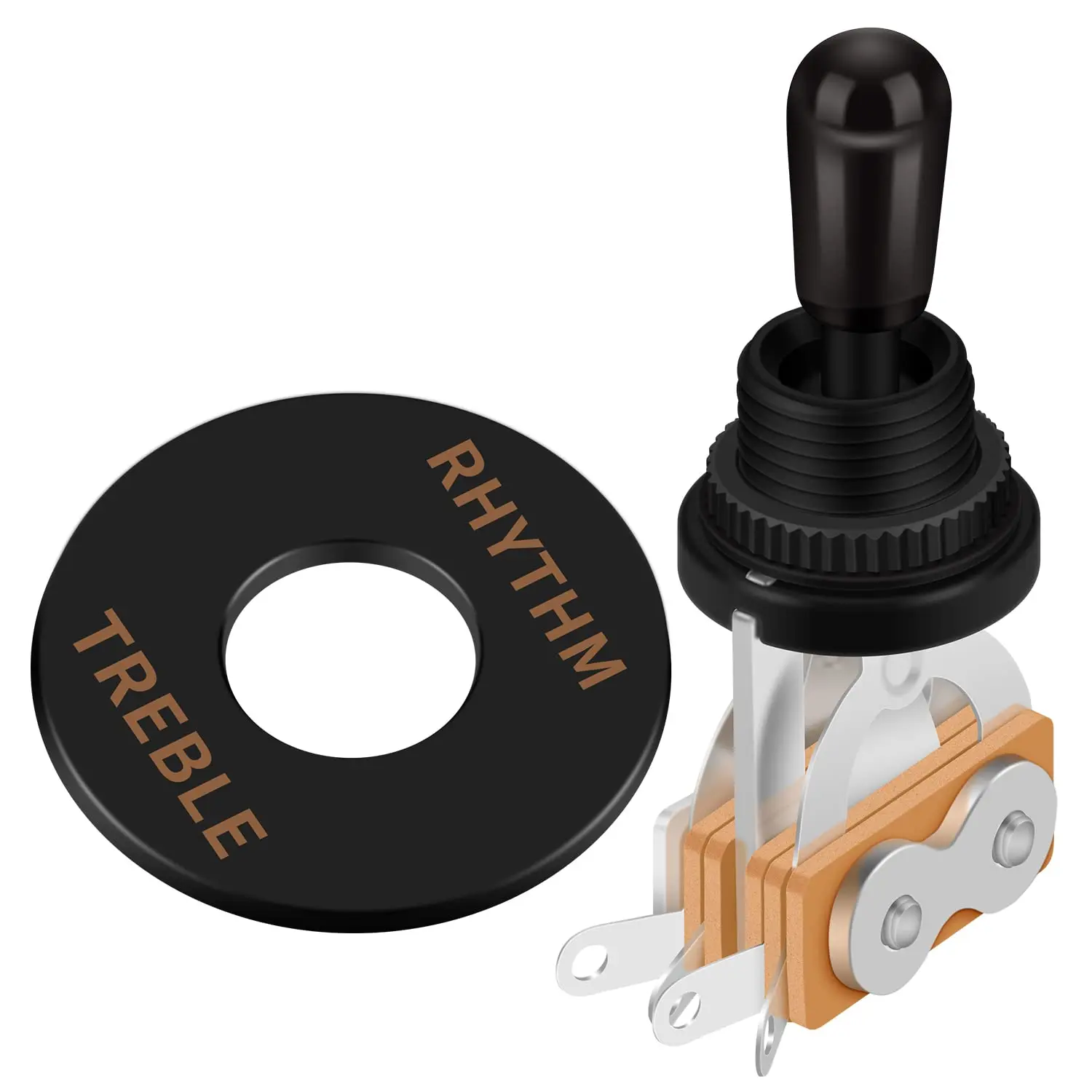 DAIERBUM 3-Wege-Gitarren-Kippschalter, Tonabnehmer für Gibson Epiphone Les Paul E-Gitarre, schwarze Spitze