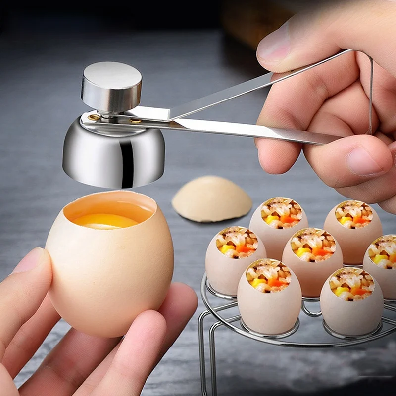 Edelstahl Ei Topper Cutter Metall Ei Schere Gekocht Roh Opener Kreative Küche Werkzeug Gadgets Zubehör Coole Gadgets
