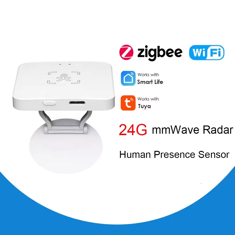 Tuya WiFi / Zigbee menschlicher Anwesenheitsdetektor 24G, Helligkeits-/Entfernungserkennung, intelligenter PIR-Sensor für den menschlichen Körper, unterstützt Heimassistent Image