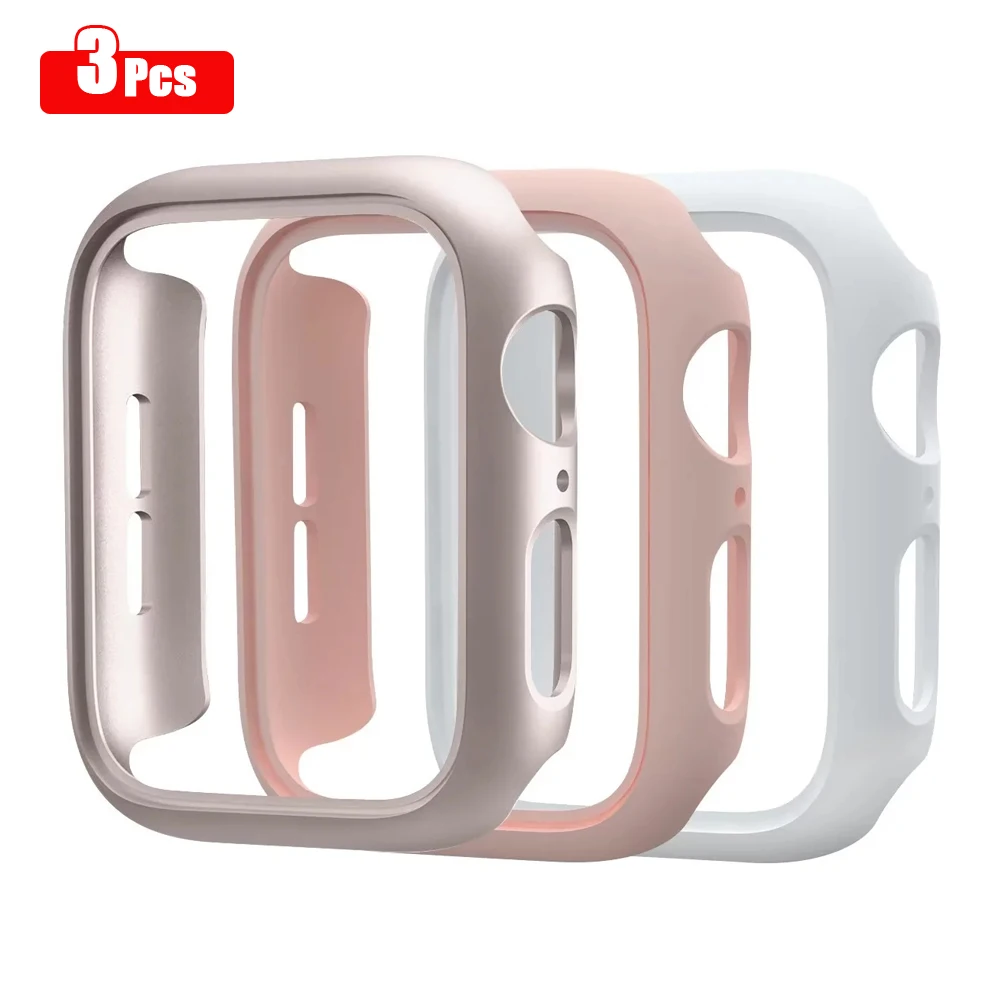 3 Stück Hart-PC-Gehäuse für Apple Watch 45 mm 41 mm 38 mm 42 mm 40 mm 44 mm Matte Stoßstange Schutzhülle Rahmen für iWatch SE 9 8 7 6 5 4 3 2 Image