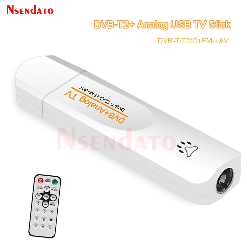 DVB-T2/T/C FM PVR Analog USB TV-Stick Tuner Dongle PAL/NTSC/SECAM mit Antenne Fernbedienung DVB T2 HD TV-Empfänger für Windows Image
