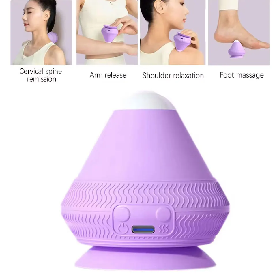 Silikon-Massageball, Fitness-Entspannungsmassage, 2-Gang-Vibration, zur Schmerzlinderung, Taille, Nacken, Schulter, Massageball Image