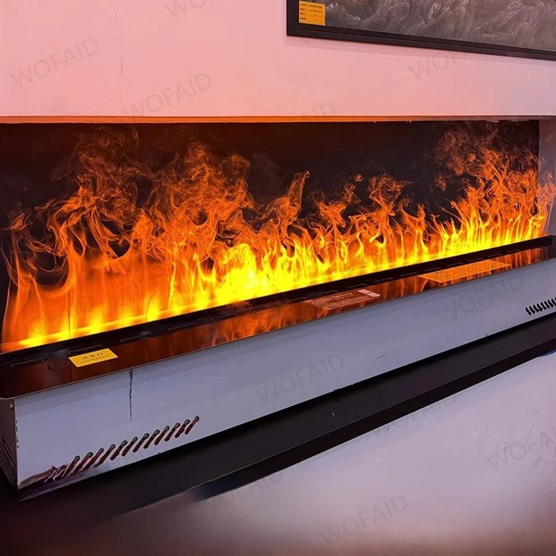 3D-zerstäubter Kamin Tuya Wifi Elektrischer Wasserdampfkamin mit bunter Flamme Eco-Heimdekoration Kein Feuerrisiko