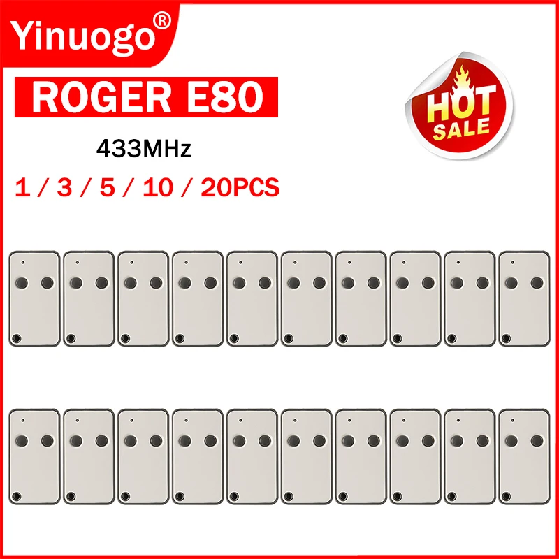 Sonder angebot! ROGER E80 TX52R TX54R 2 TX22 TX10 TX1 H80 M80 elektrisches Tor Garagentor Fernbedienung Duplikator öffner 433,92 MHz Image