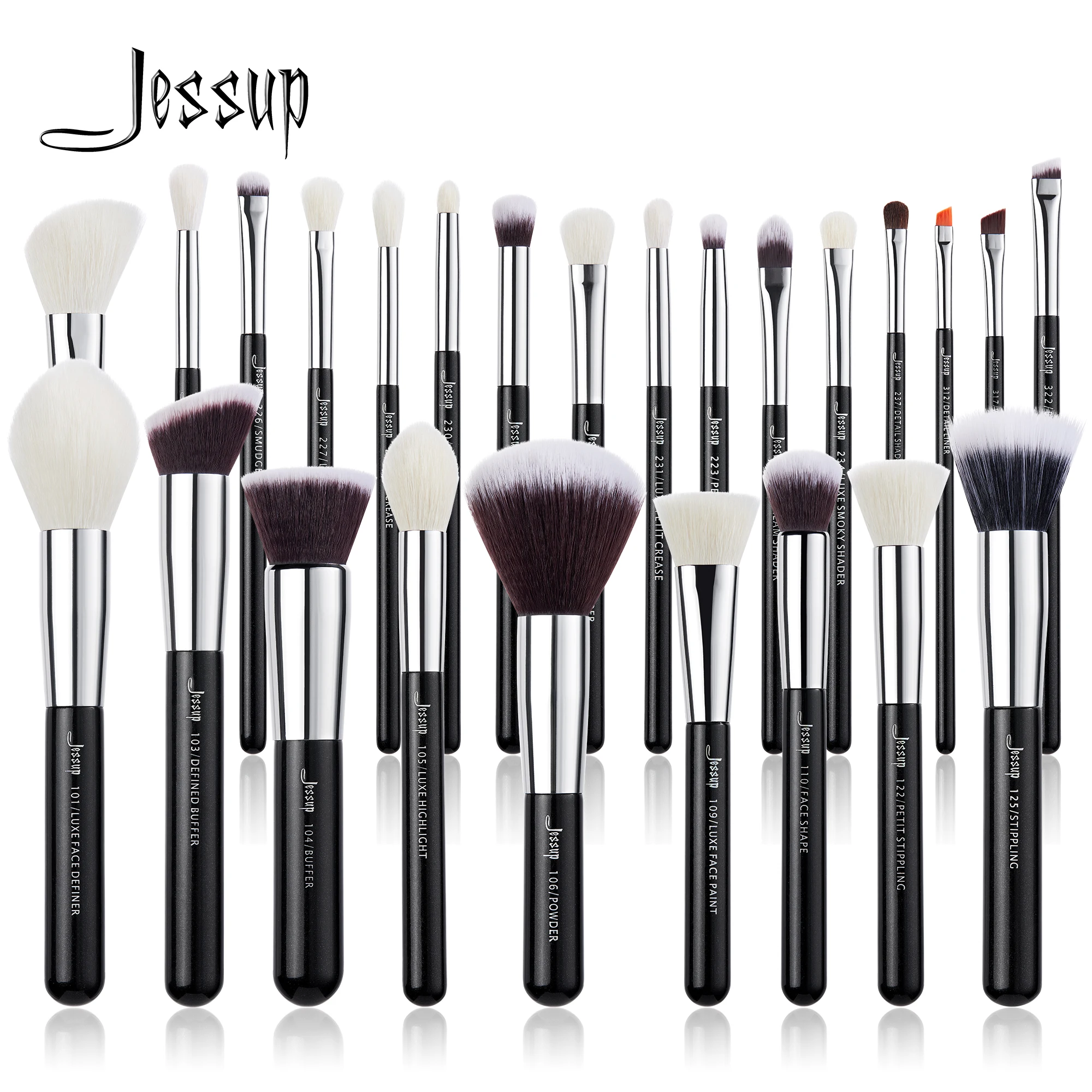 Jessup Make-up Pinsel 15-25 stücke Make-up Pinsel Set profession elle natürliche synthetische Foundation Puder Kontur Blending Lidschatten Image