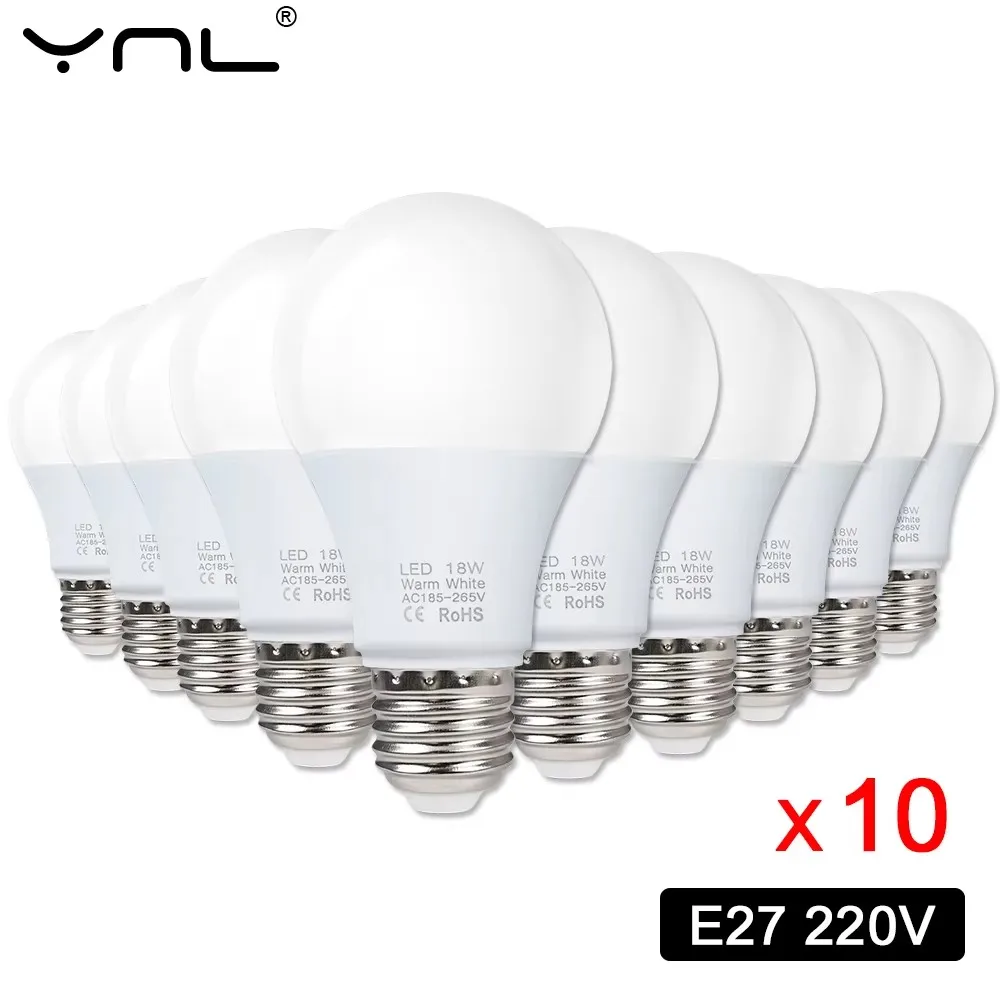 10 teile/los Ampulle Led-lampe Lampe E27 AC 220 V Glühbirnen 18 W 15 W 12 W 9 W lampada Bombillas Für Home Chanderıer Wohnzimmer Image