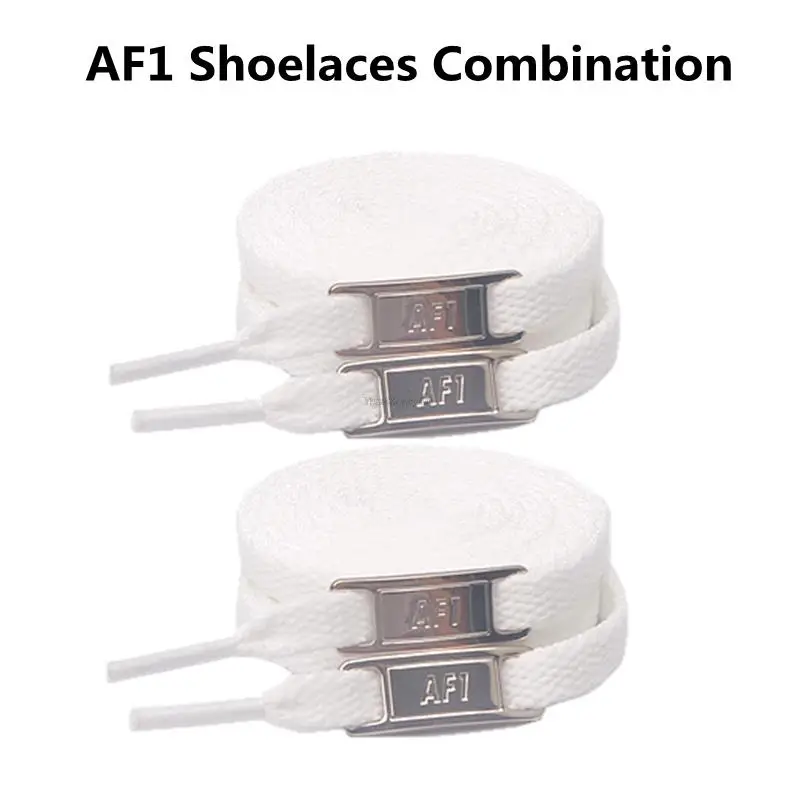 4 Stück AF1 Schnürsenkel Kombination weiße flache Schnürsenkel und Schuhdekoration Anzug Sneaker Schnürsenkel Air Force One Schuhe Zubehör Image