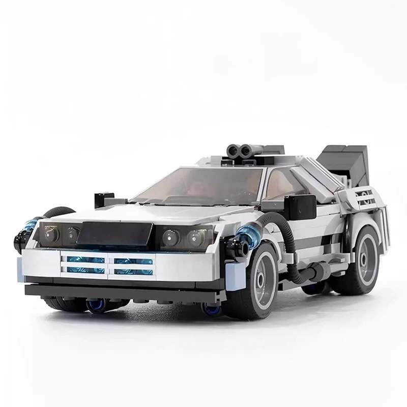 MOC Technisches Auto Film Zurück in die Zukunft DeLoreans Time Machine Auto mit faltbaren Rädern 8-breite Sets Bausteine Spielzeug Image