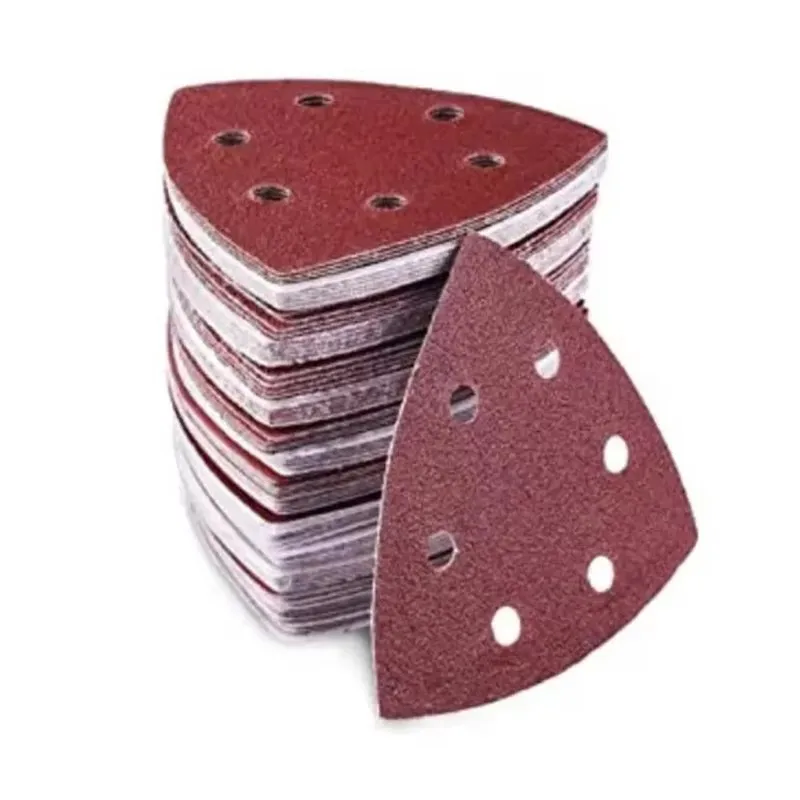 30 Stück Dreieck-Schleifpads, Mausschleifer-Pads, Schleifpapier mit 6 Löchern, Körnung 60/80/120/180/240/320, für Delta Sanders/Multisanders Image