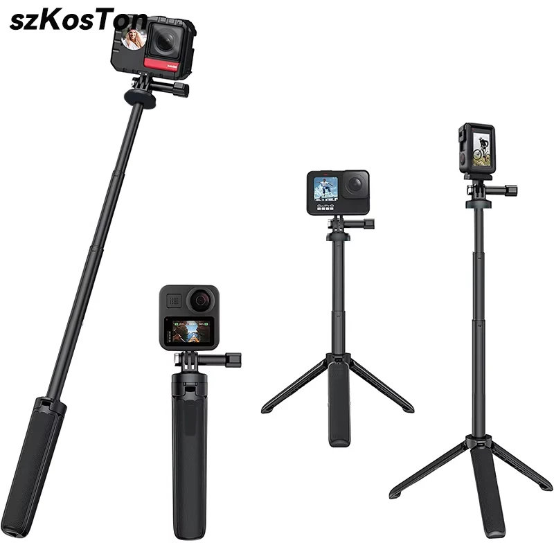 Ausziehbarer Selfie-Stick, tragbarer Vlog-Selife-Stick-Stativ für Gopro 13 12 11 10 9 DJI Osmo Action 5 Pro 4 3 Insta 360 X4 Image