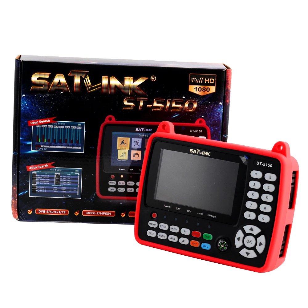 [Echt] satlink ST-5150 DVB-S2 + DVB-C + DVB-T2 Combo mpeg4 h.265 satelliten finder meter h.265 hevc MPEG-4 qpsk 8psk 16apsk Image