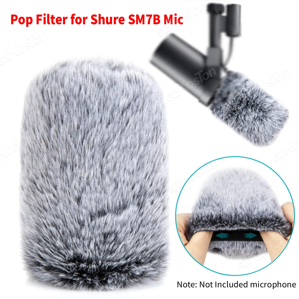 Noise Reduction Pop Filter für Shure SM7B Mikrofon Schaum Abdeckung Pelzigen Windschutzscheibe Mikrofon Muff Wind Abdeckung für SM7dB Mic Image