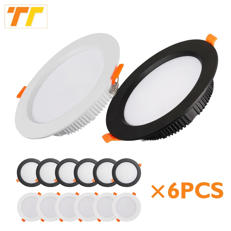 6 Stück LED-Downlight 5 W 7 W 9 W 12 W 15 W 18 W Deckenstrahler Einbauleuchte Warmweiß/Kalt AC220V-240V