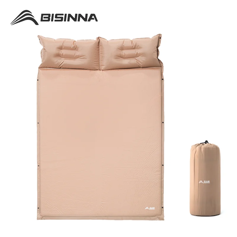 BISINNA Selbstaufblasende Matratze für den Außenbereich, Camping, aufblasbare Isomatte, spleißbare ultraleichte Luftmatte für Reisen, Wandern, Picknick Image
