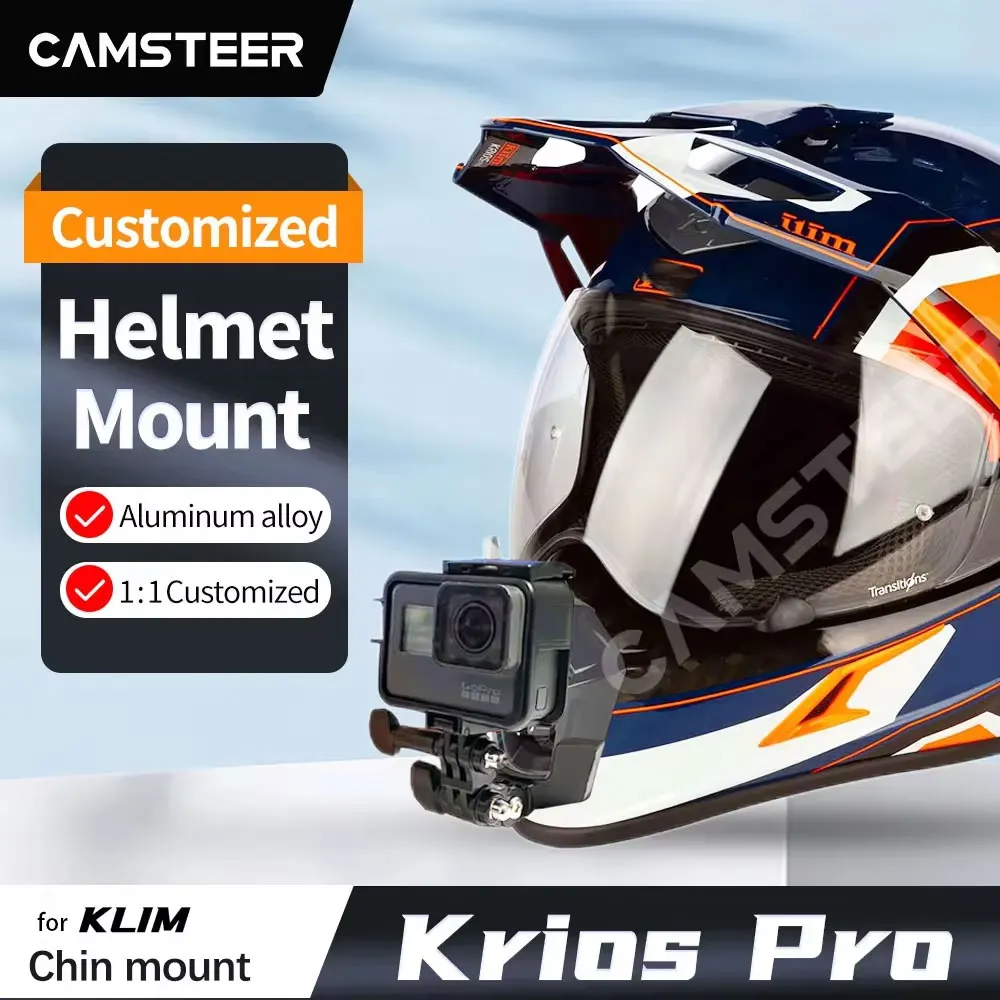 Maßgefertigte Klim Krios Pro Helm-Kinnhalterung für GoPro Hero12 11 10 Insta360 X4 X3 Ace Pro DJI Action 6 5Pro Kamera-Zubehör Image