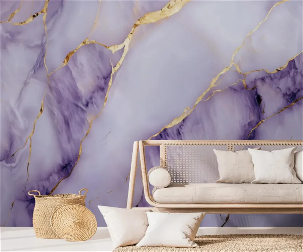 Beibehang Angepasst lila abstrakte gold schlafzimmer wohnzimmer dekoration malerei hintergrund tapete Image