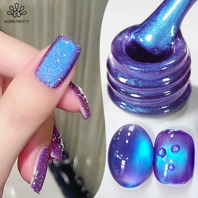 BORN PRETTY 10 ml Blaubeerkatze Magnetischer Gel-Nagellack Sommerfrucht-Serie Grün Blau Lila Gel-Nägel Zubehör Maniküre