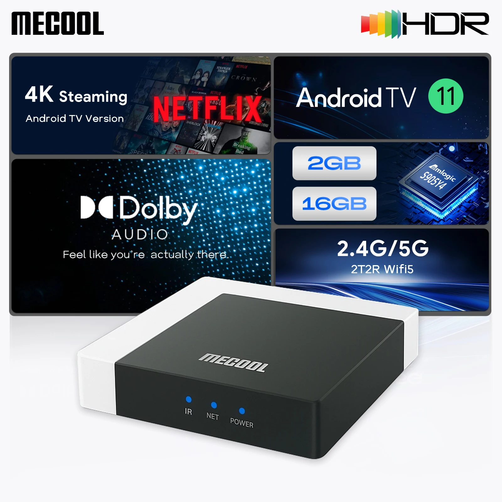 KM7 Plus MECOOL Android TV Box Android 11 Netflix 4K Google-Zertifiziert 2GB RAM DDR4 16GB ROM 100M LAN S905Y4 Home Media Player Image