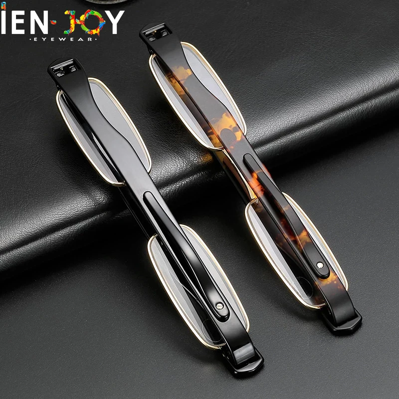 IENJOY оoterapISO чvole TR90 Lesebrille Herren 360-Grad-Drehung Presbyopie-Brille Klappbrille Leser mit Etui Image