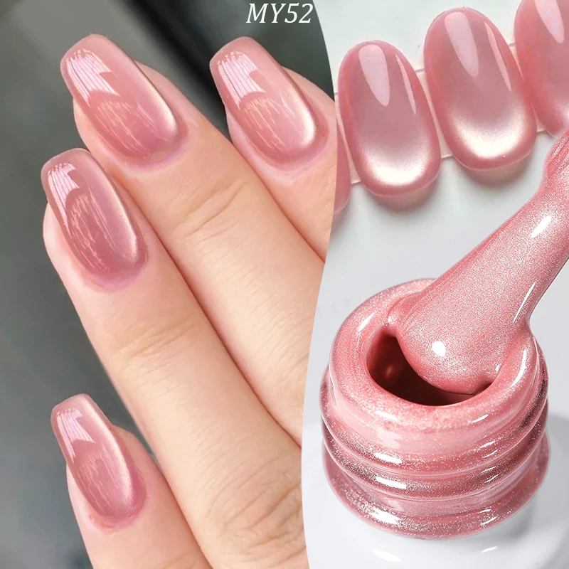 BORN PRETTY 10 ml rosa Glasperle Katze magnetischer Gel-Nagellack Frühling Moonlight Jelly Crystal Semi Permanent Soak Off Maniküre Image