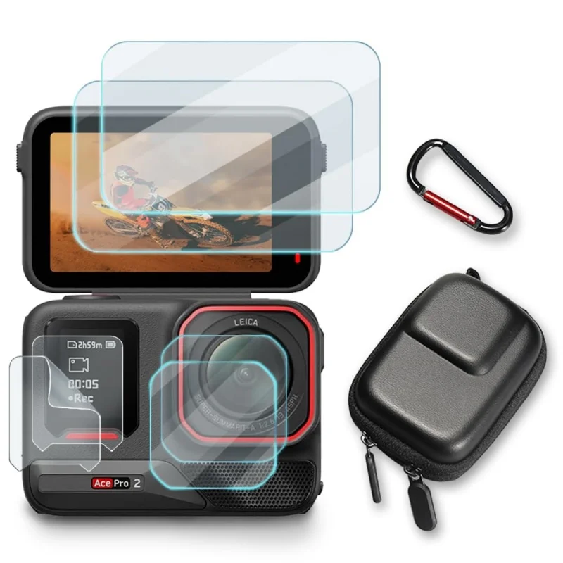 Zubehör-Set für Insta360 Ace Pro2 Action-Kamera, Aufbewahrungstasche, Displayschutzfolien für Ace Pro 2, Mini-Tragetasche Image