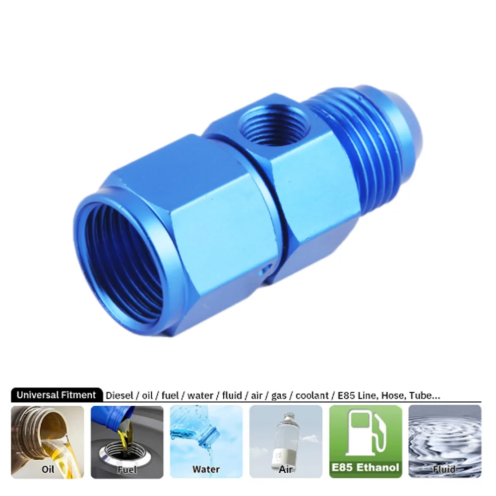 Neue AN4 6 8 10AN Stecker auf Buchse 1/8 NPT Gauge Sensor Seite Port Adapter Öl Kraftstoff Fitting Schlauch Ende adapter Image