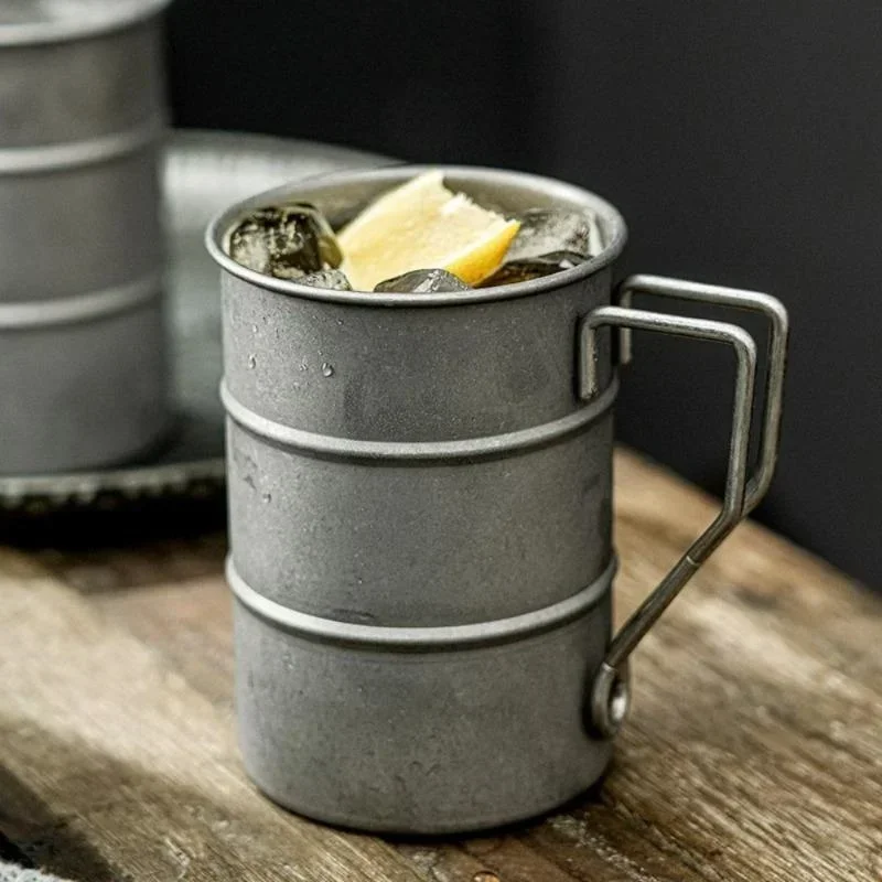 1PC Outdoor Retro Becher Kaffeetasse Kreative Retro Vintage Camping Picknick Becher Bierkrug Image