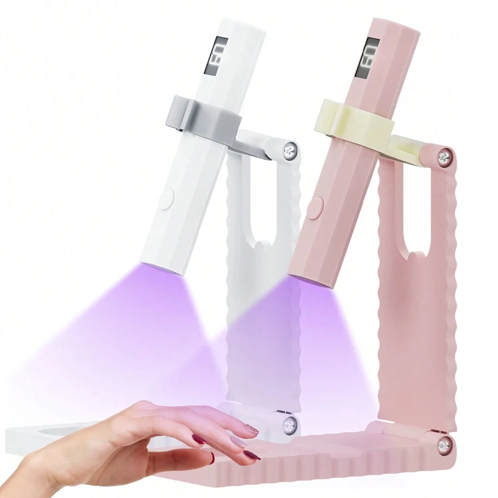 LINMANDA Miniküre Hand-UV-Licht für Gelnägel, tragbare UV-Nagellampe, wiederaufladbare LED-Nagellampe für Nägel, Kunst-Schreibtischständer Image
