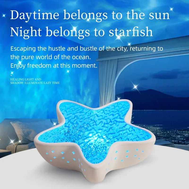 LED Seestern Galaxy Projektor Sternenhimmel Projektorlampe Wiederaufladbares Nachtlicht für Kinder Schlafzimmer Valentinstag Geschenk Raumdekoration