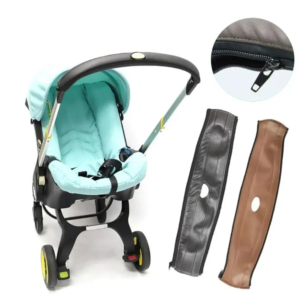 Kinderwagen-Griffabdeckungen aus PU-Leder, abnehmbarer, waschbarer Armlehnenschutz, Gürtelabdeckung, Kinderwagenzubehör Image