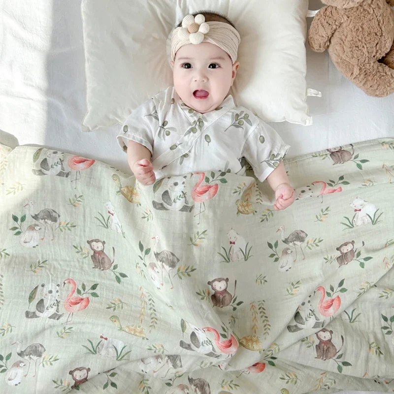 Neugeborene Baby Decke Super Weiche Bambus Baumwolle Musselin Baby Swaddle Wrap Infant Kinderwagen Pflege Abdeckung Bad Handtuch Für Baby Image