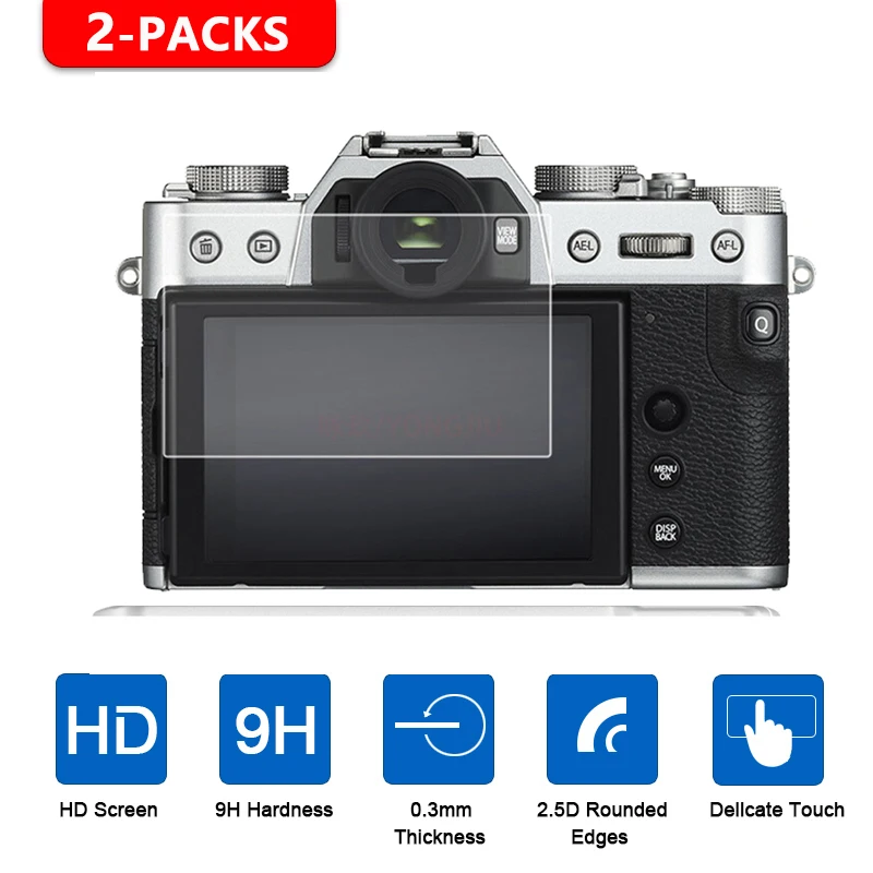 2PCS gehärtetes Glas für Fujifilm X-T5 XT5 HD FULL Screen Protector X-T10/20/30 XT100 XF10 X-E3 A1/2 XT4 X100V X70 X-H1 XA3/5 Image